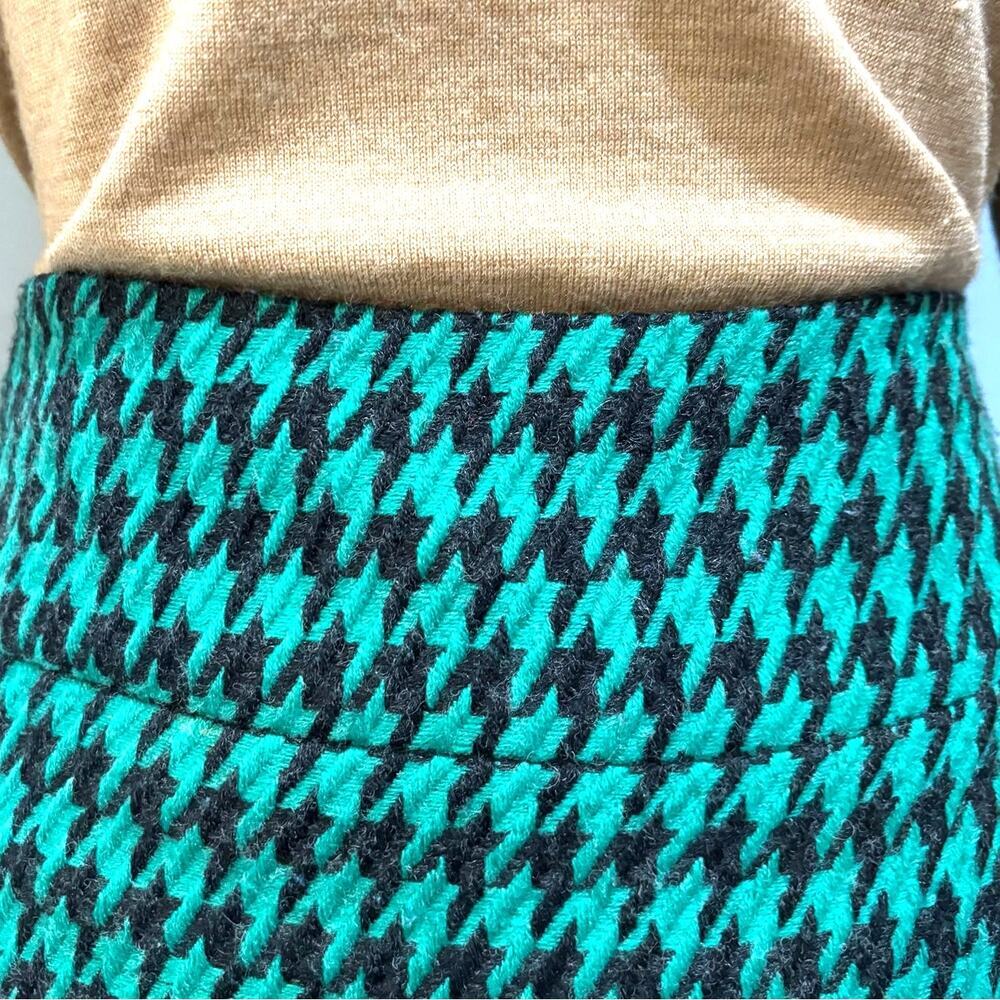 Vintage The Limited Green Black Houndstooth Pencil Skirt Y2K Professional, 14 - Picture 3 of 7